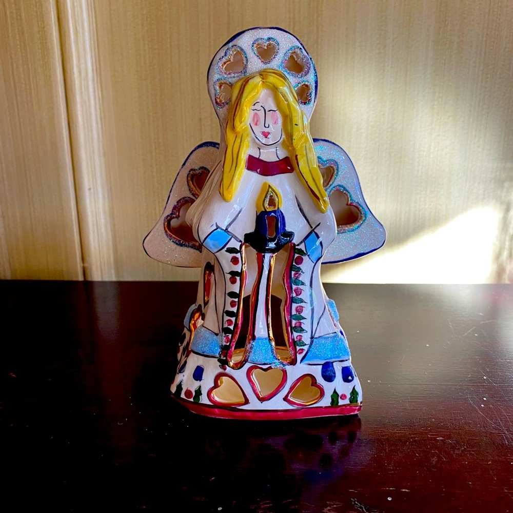 Christmas Angel clayworks votive holder